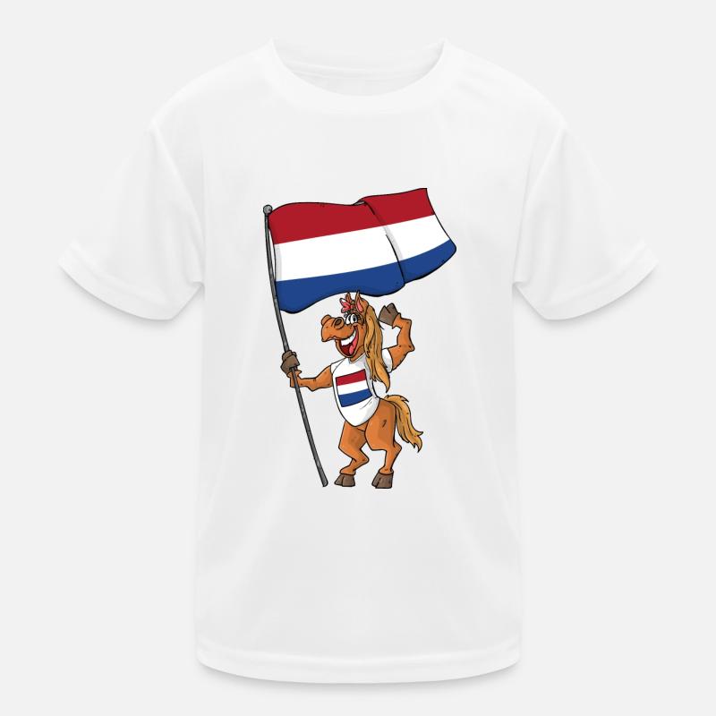 Holländer Fan Pferd Kinder Funktions-T-Shirt