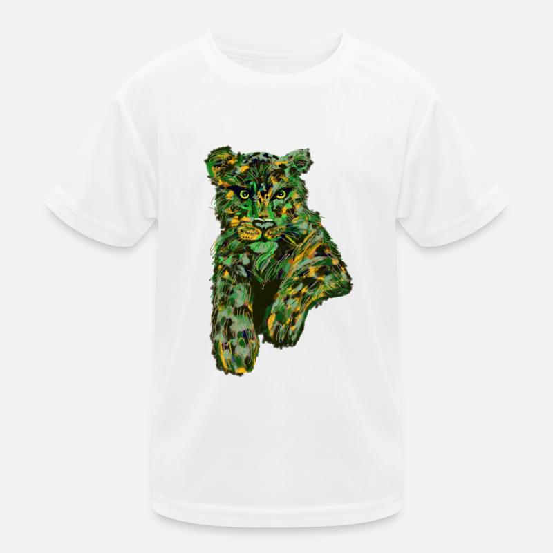 Leopard mal anders - Kinder Funktions-T-Shirt - Weiß