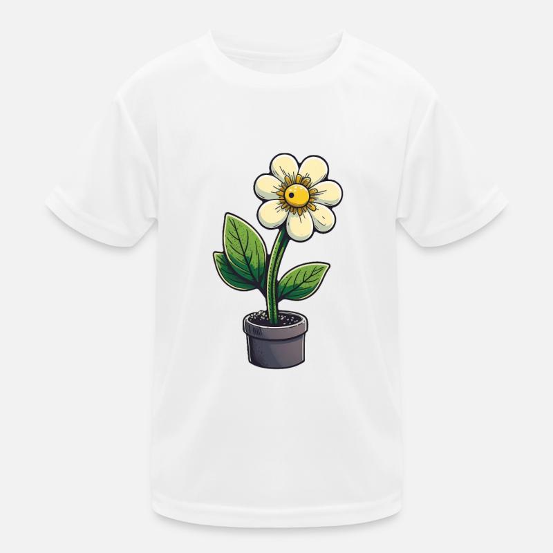 Pot de fleurs de style dessin animé - Une touche de couleur pour votre T-shirt sport Enfant