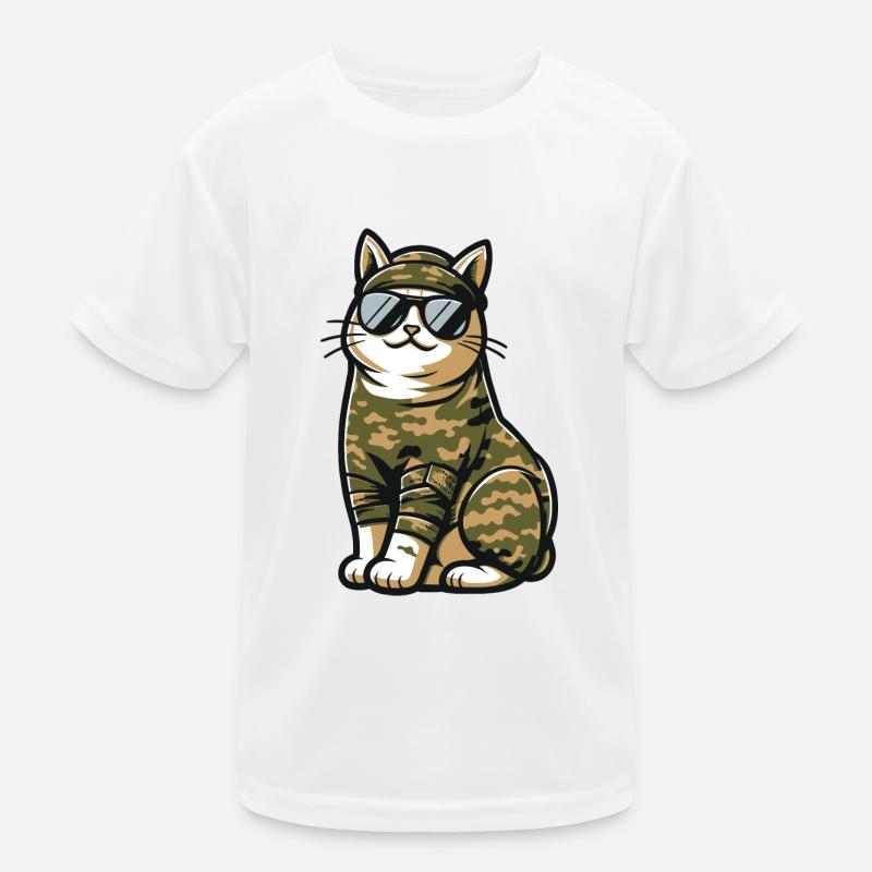 Chat camouflage Militaire T-shirt sport Enfant