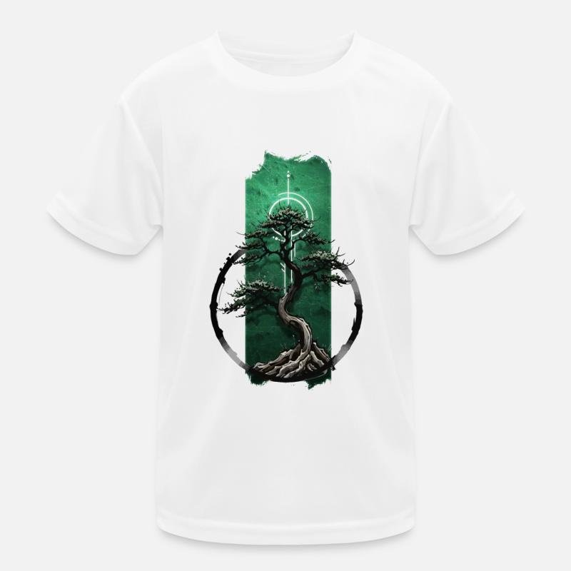 Serenity Grove: Tranquil Bonsai Tree Kids Functional T-Shirt