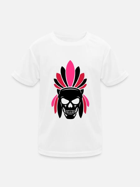 Crâne indien - T-shirt sport Enfant - blanc - Devant
