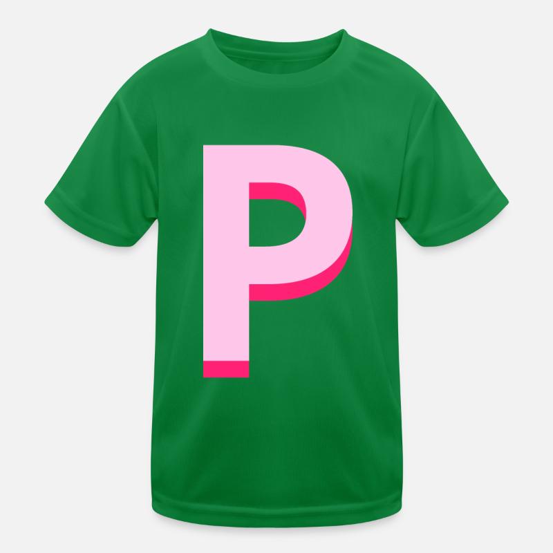 Pop und moderner rosa Buchstabe p Kinder Funktions-T-Shirt