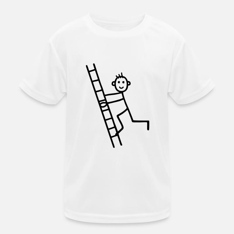 Mann auf Leiter Kinder Funktions-T-Shirt