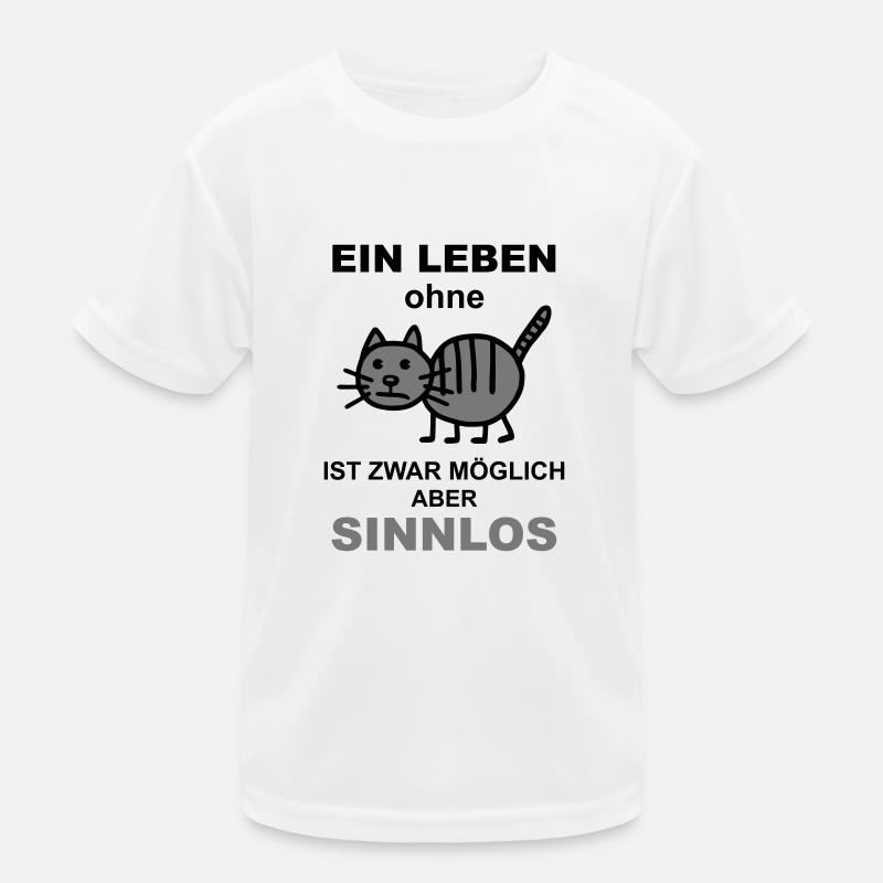 Ohne Katze - V2 Kinder Funktions-T-Shirt