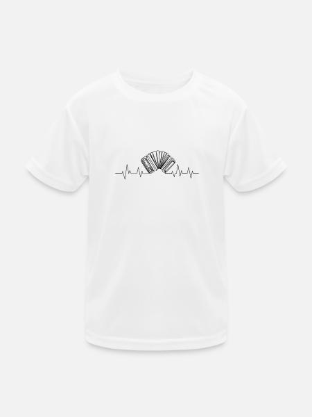 Akkordeon - Kinder Funktions-T-Shirt - Weiß - Vorne