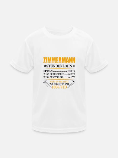 Zimmermann - Kinder Funktions-T-Shirt - Weiß