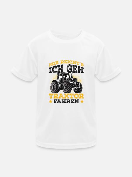 Traktor - Kinder Funktions-T-Shirt - Weiß