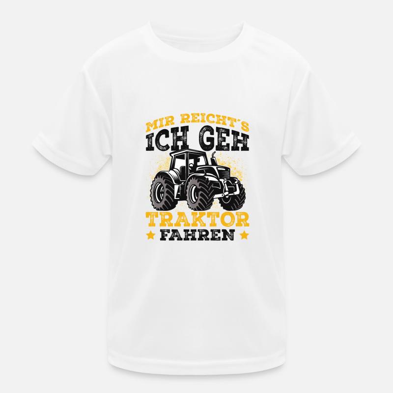 Traktor - Kinder Funktions-T-Shirt - Weiß