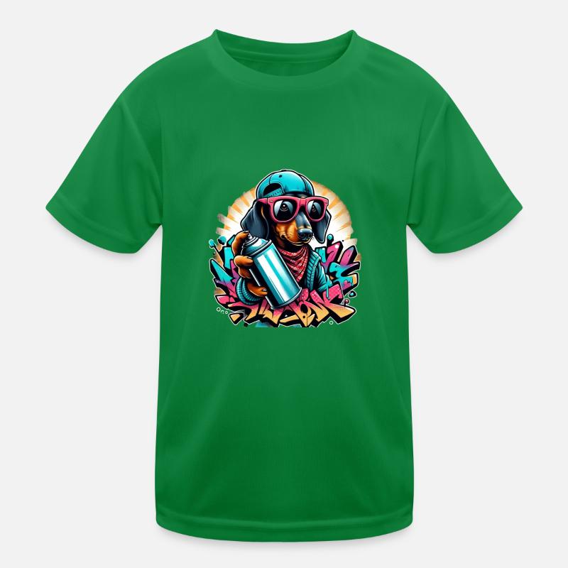 Chien de chasse teckel avec des chiens Graffiti Dog T-shirt sport Enfant