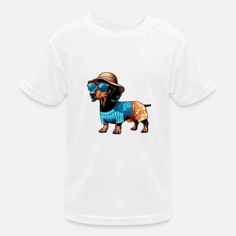 Teckel avec des chiens d’été et de plage chien chien de chasse T-shirt sport Enfant