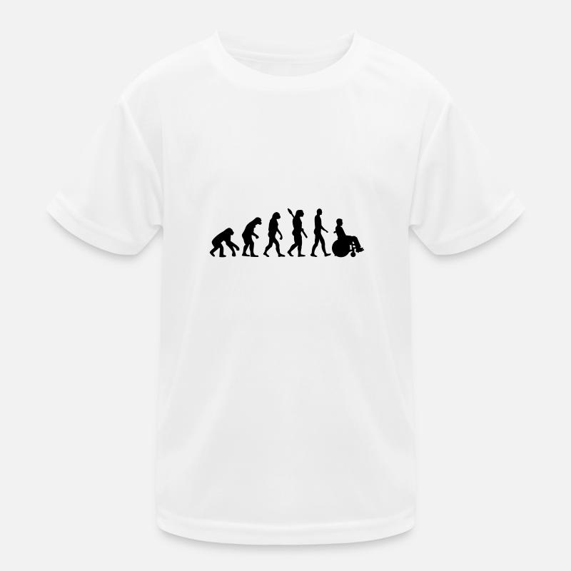 Rollstuhl - Kinder Funktions-T-Shirt - Weiß