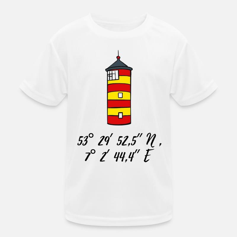 Pilsum Lighthouse Coordinates Kids Functional T-Shirt