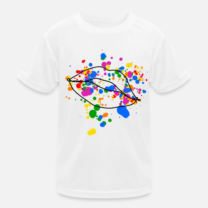 Queer Kissing Lips Design Kinder Funktions-T-Shirt