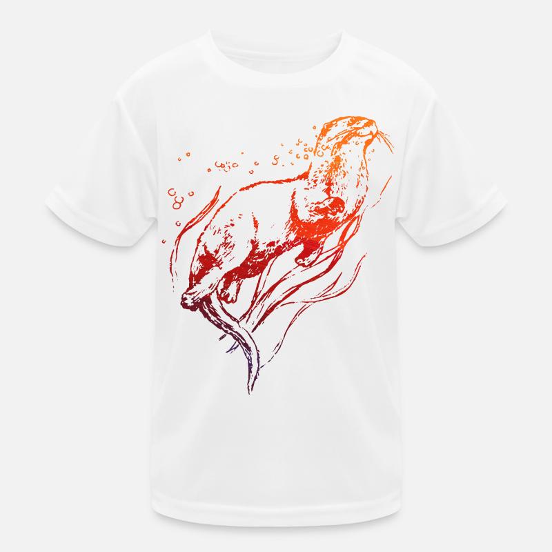 Otter - Kinder Funktions-T-Shirt - Weiß