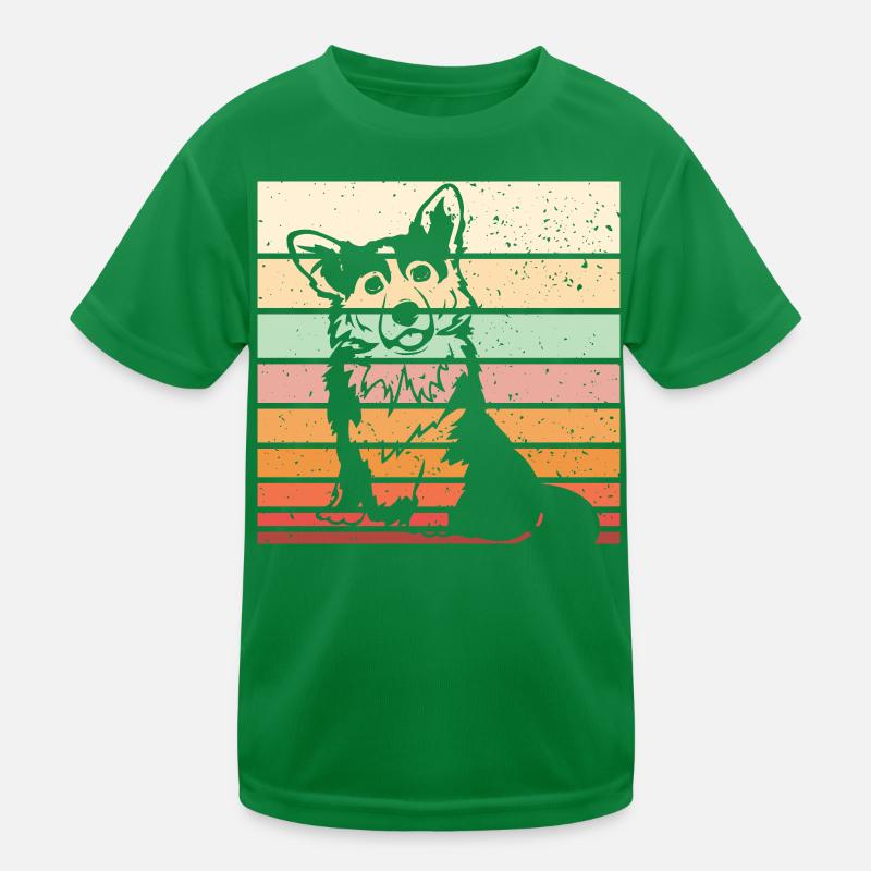 Corgi Retro Kinder Funktions-T-Shirt