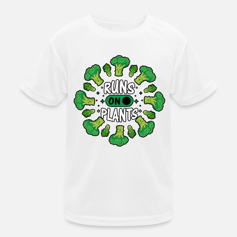 Runs on plants Vegan Kinder Funktions-T-Shirt