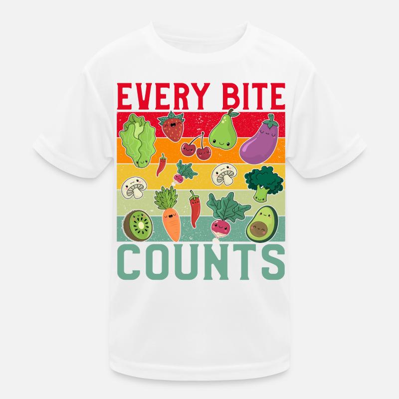 Every Bite Counts Vegan Kinder Funktions-T-Shirt