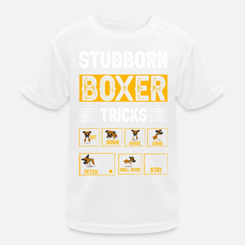 Stubborn Boxer Tricks Kinder Funktions-T-Shirt