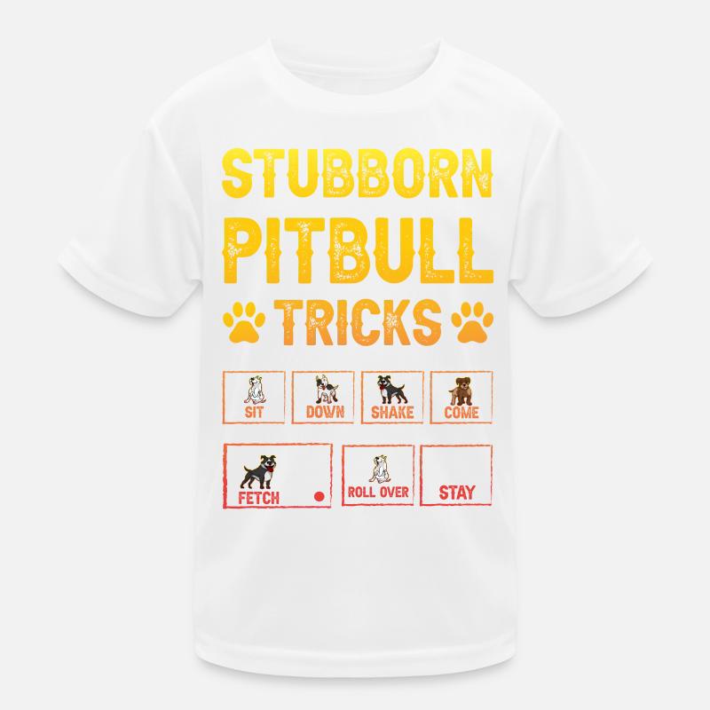 Stubborn pitbull tricks Kinder Funktions-T-Shirt