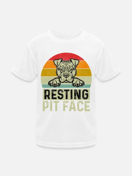 Resting Pit face - Kids Functional T-Shirt - white - Front