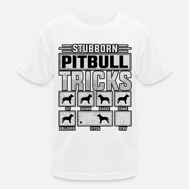 Stubborn pitbull tricks Kinder Funktions-T-Shirt