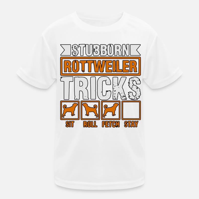 Stubborn Rottweiler Tricks Kinder Funktions-T-Shirt