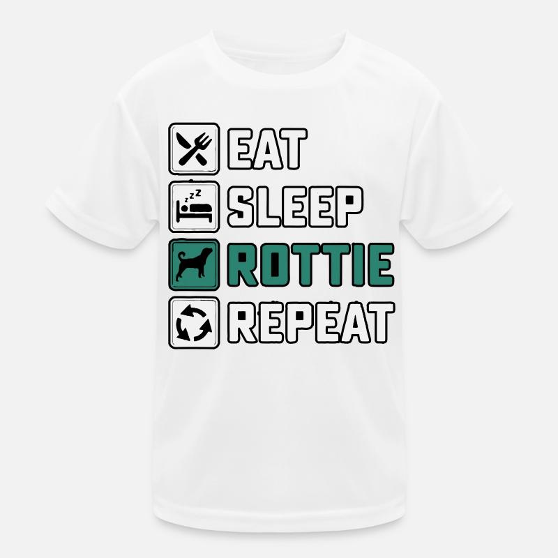 Eat sleep rottie Repeat Kids Functional T-Shirt