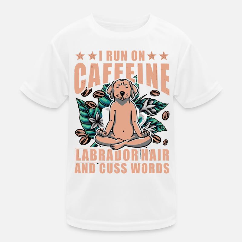 I run on Coffee Labrador Hair and cuss words Kids Functional T-Shirt