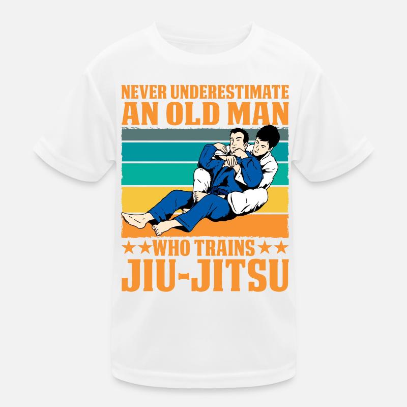 Never underestimate an old man who trains JiuJitsu Kids Functional T-Shirt