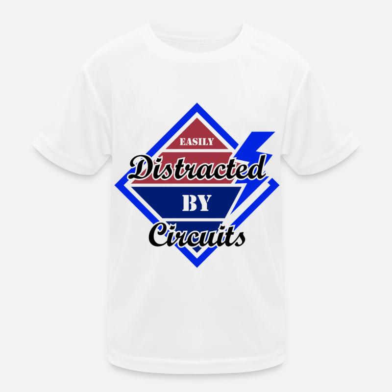 Distracted by Circuits Electronic Engineer Kids Functional T-Shirt