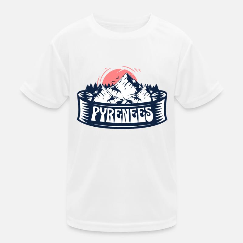 Pyrenees Mountains Red Sunset Kids Functional T-Shirt