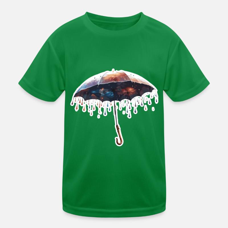 Umbrella / Weather / Precipitation / Raindrops Kids Functional T-Shirt