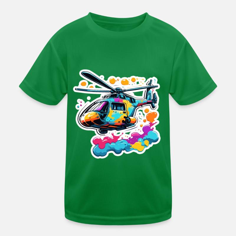 Helikopter / Hubschrauber / fliegen / Luftfahrt Kinder Funktions-T-Shirt