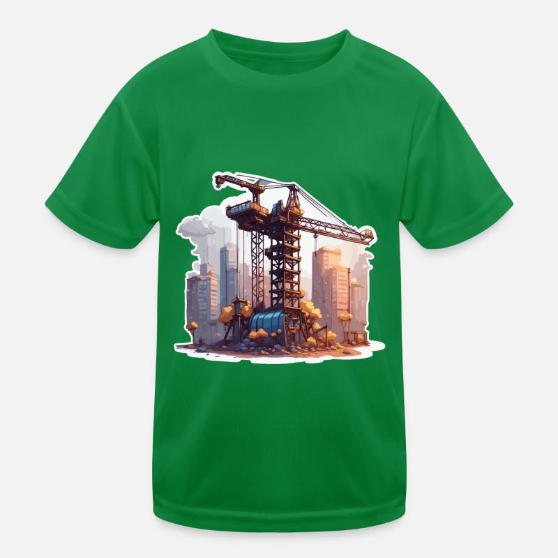 Crane / construction site / winch / crane system Kids Functional T-Shirt