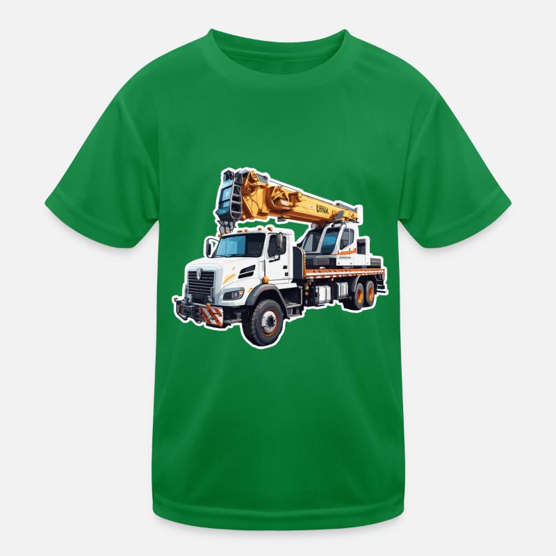 Kran / Baustelle / Seilwinde / Kransystem Kinder Funktions-T-Shirt