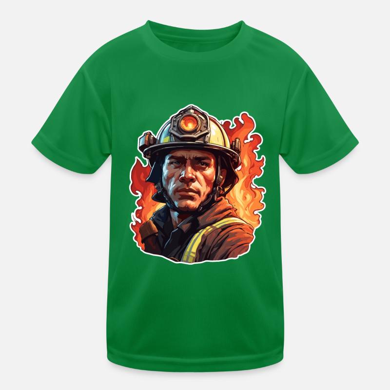 Firefighter / Fire / Fire / Extinguish / Hero Kids Functional T-Shirt
