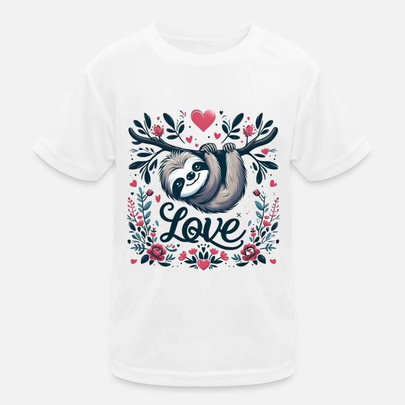 Valentine's Day 2024, Cute Sloth Heart Love Kids Functional T-Shirt