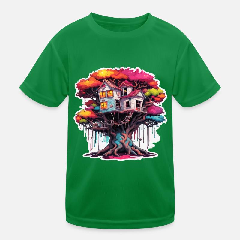 Baumhaus / Baumkrone / Baumhütte / Abenteuer Kinder Funktions-T-Shirt