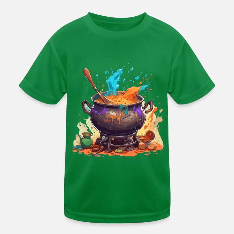 Cooking Pot / Witch's Cauldron / Halloween / Magic Kids Functional T-Shirt