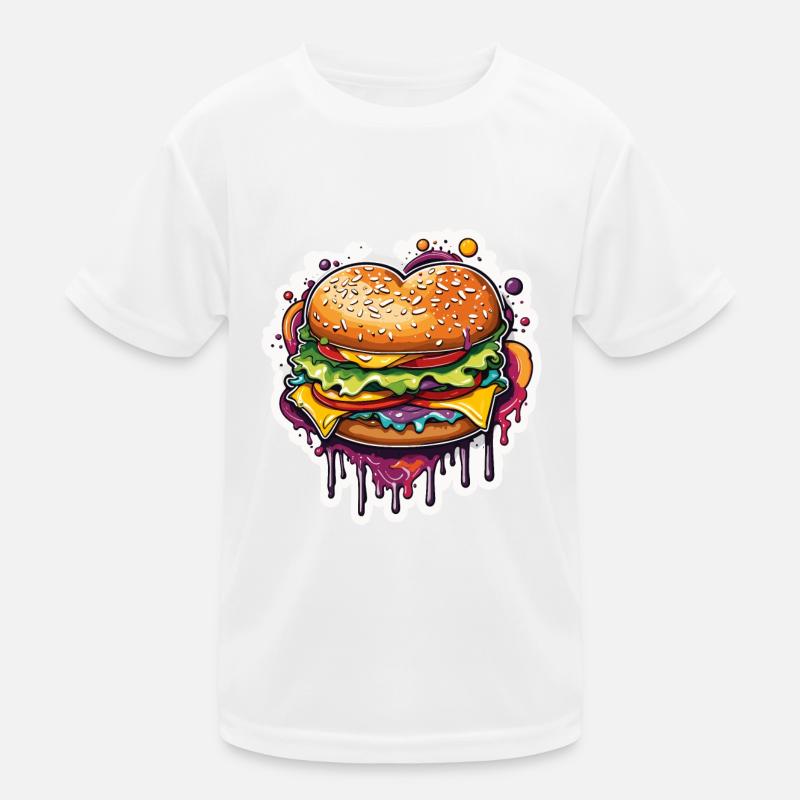 Burger / Fastfood / Essen / Brötchen / Rindfleisch Kinder Funktions-T-Shirt