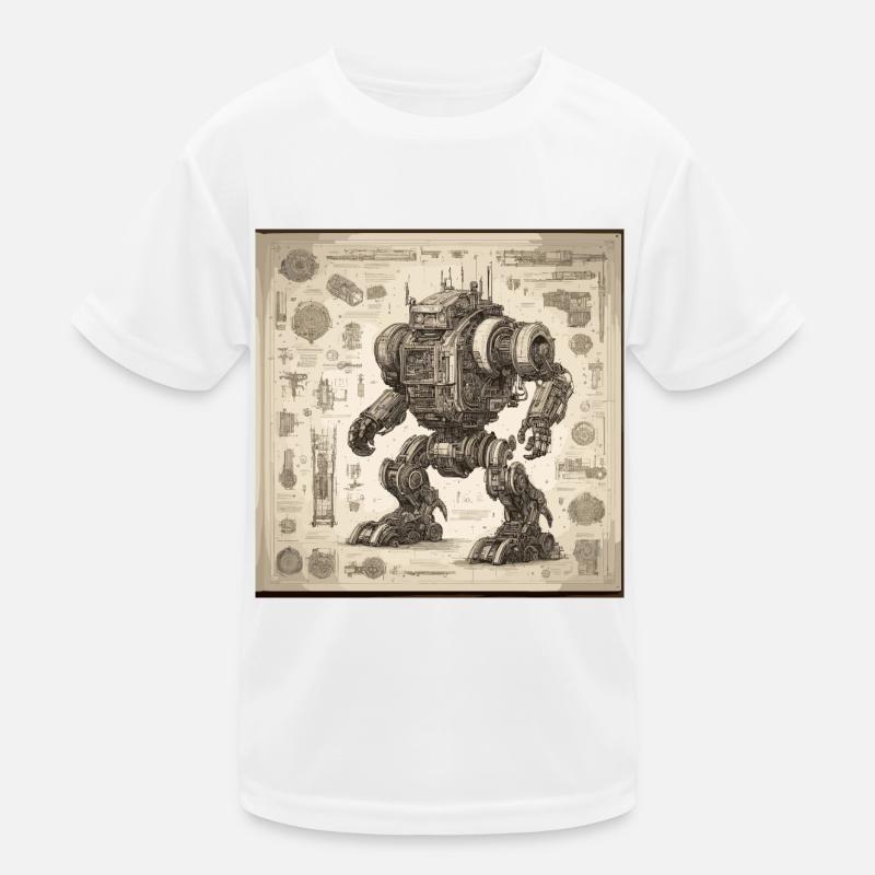 Plan / Sépia / Vintage / Rétro / Robot T-shirt sport Enfant
