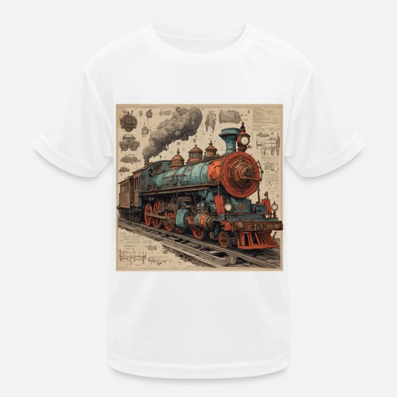 Bauplan / Sepia / Vintage / Retro / Roboter Kinder Funktions-T-Shirt