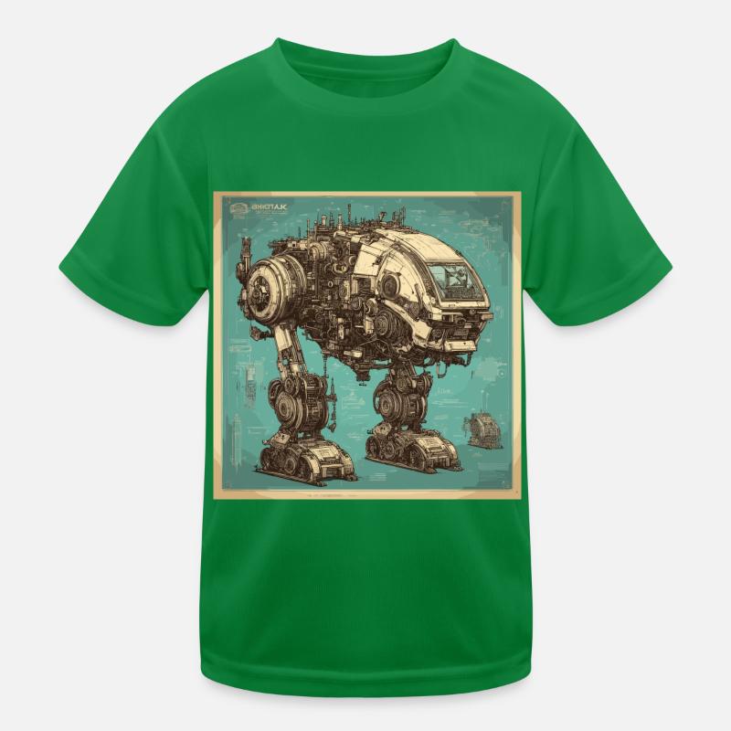 Plan / Sépia / Vintage / Rétro / Robot T-shirt sport Enfant