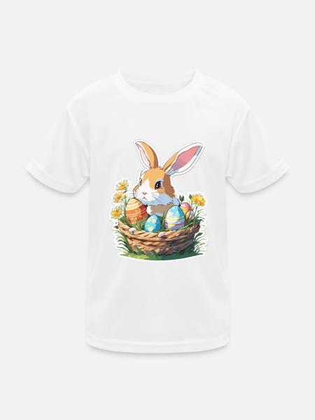 Osterhase / Ostern / Eier / Feiertage / Osterfest - Kinder Funktions-T-Shirt - Weiß