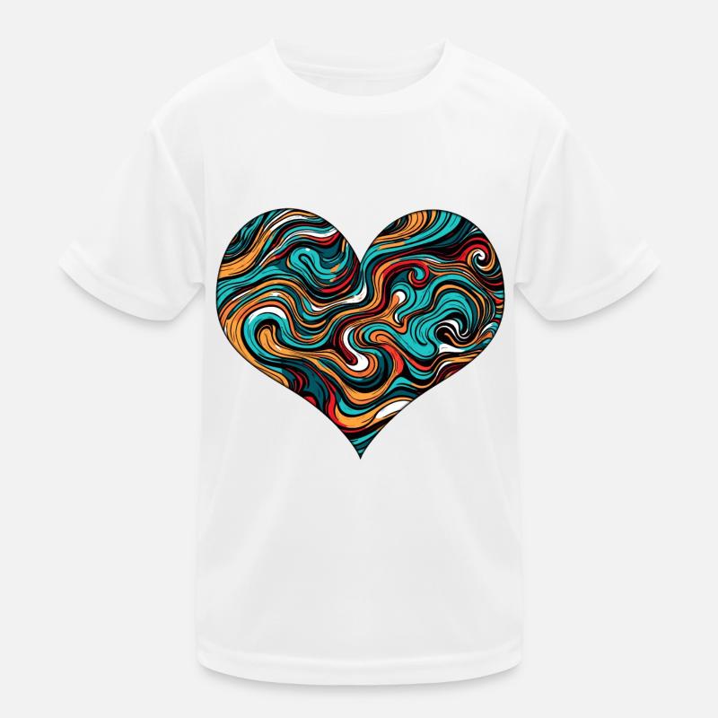 Psychedelic / Herz / Psychobilly / Goa / Form Kinder Funktions-T-Shirt
