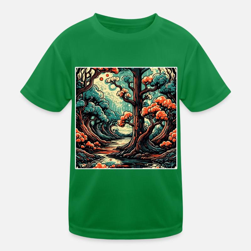 Forest / Psychedelic / Trees / Wilderness / Goa Kids Functional T-Shirt