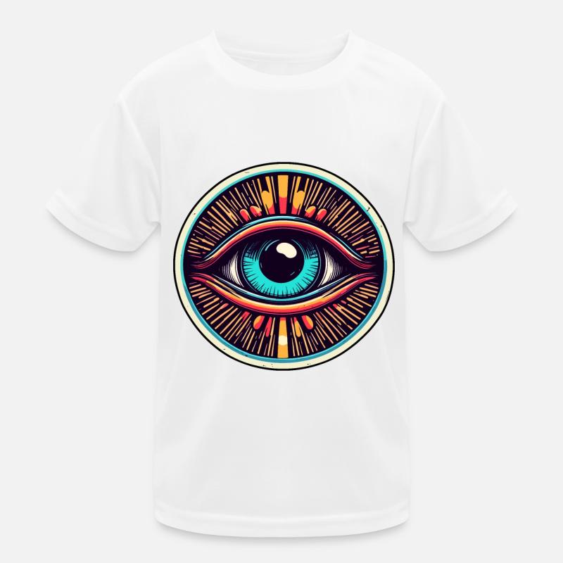 Psychedelic / Auge / Psychobilly / Comic / bunt Kinder Funktions-T-Shirt