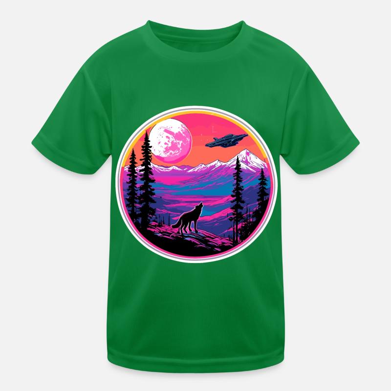 Wolf / Rudel / Wald / Wild / Tierwelt / heulen Kinder Funktions-T-Shirt