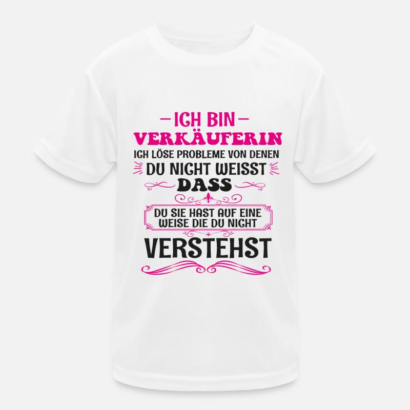 Drôle de vendeuse disant vente profession cadeau T-shirt sport Enfant